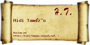 Hidi Tamás névjegykártya